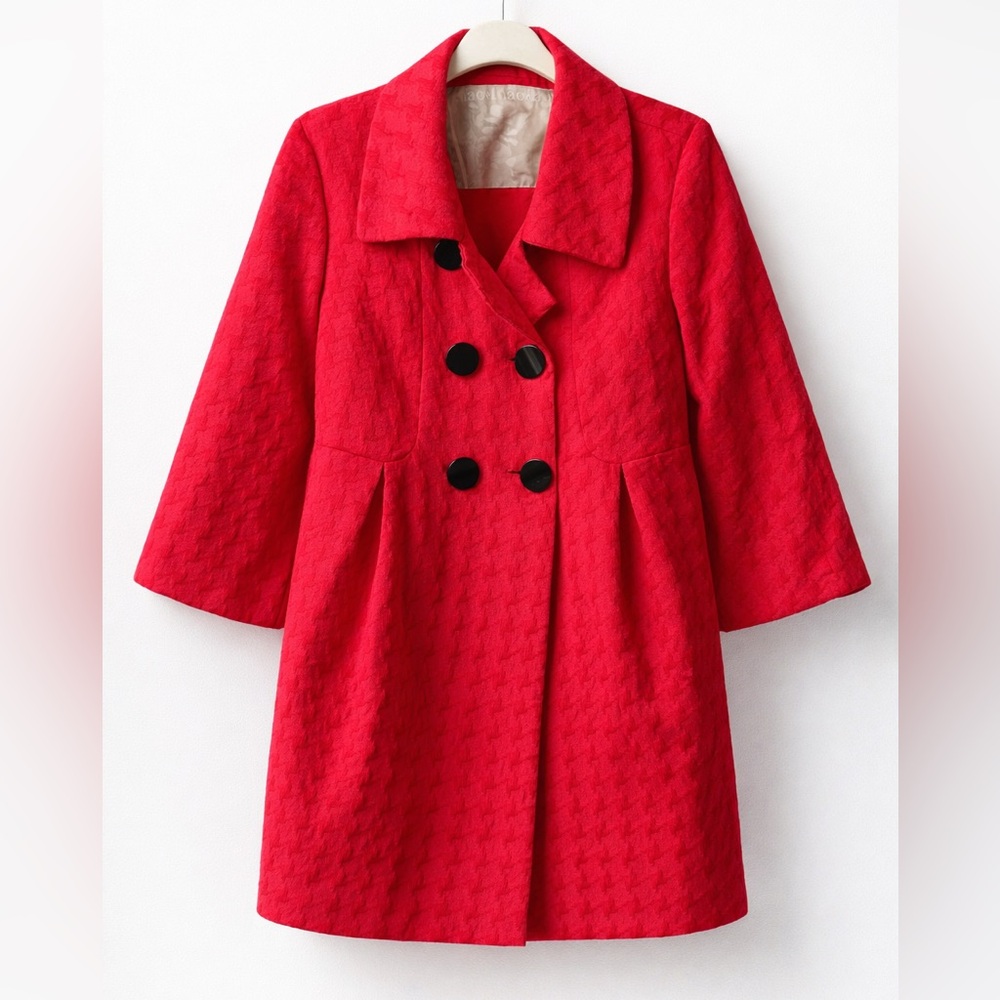 Mac & Jac Textured Red Jacket | Women’s Size Large | Statement Coat